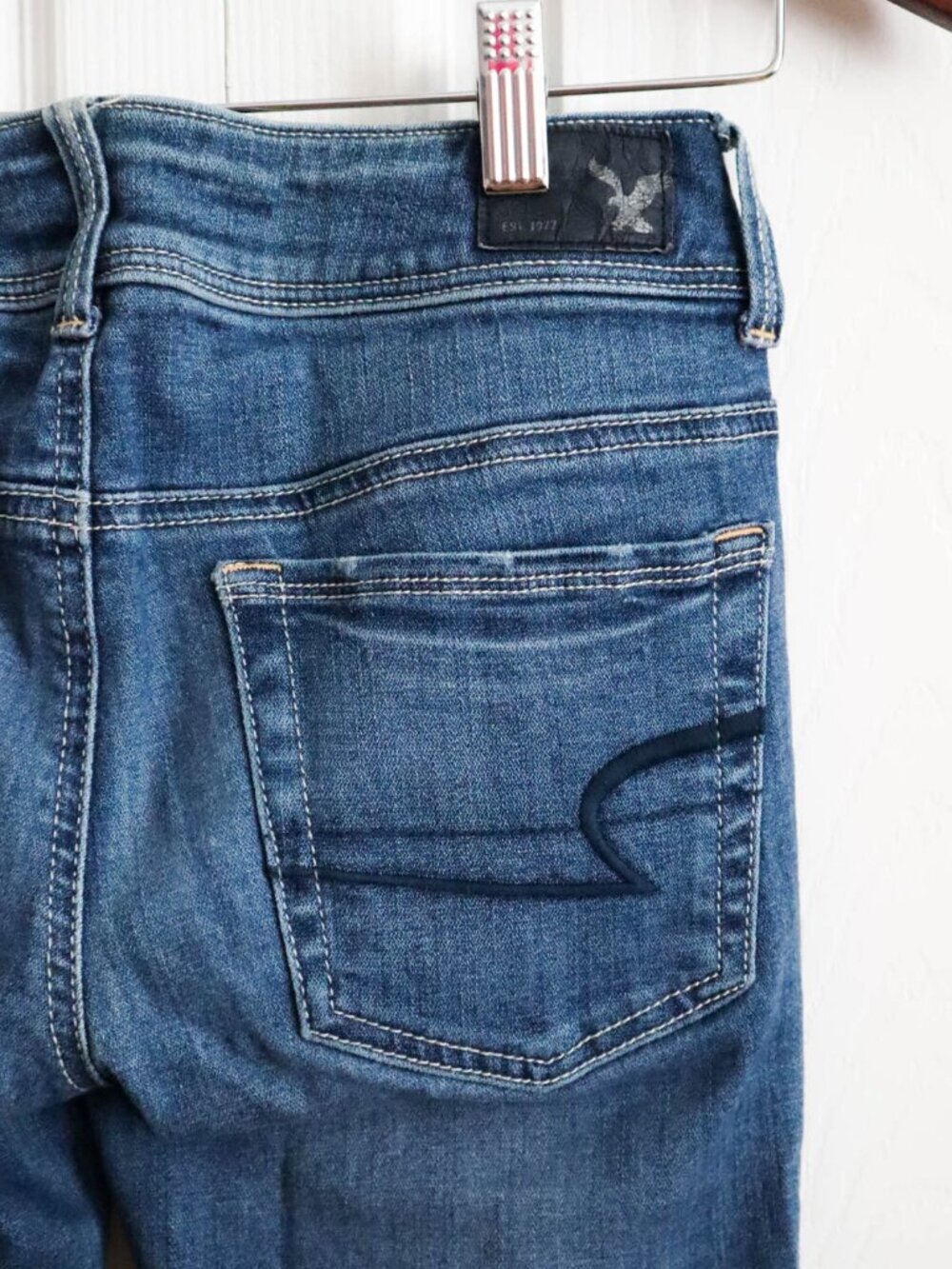 American Eagle Y2K Kick Butt Super Stretch Low Rise Boot Cut Jeans 28" Waist - Picture 6 of 9